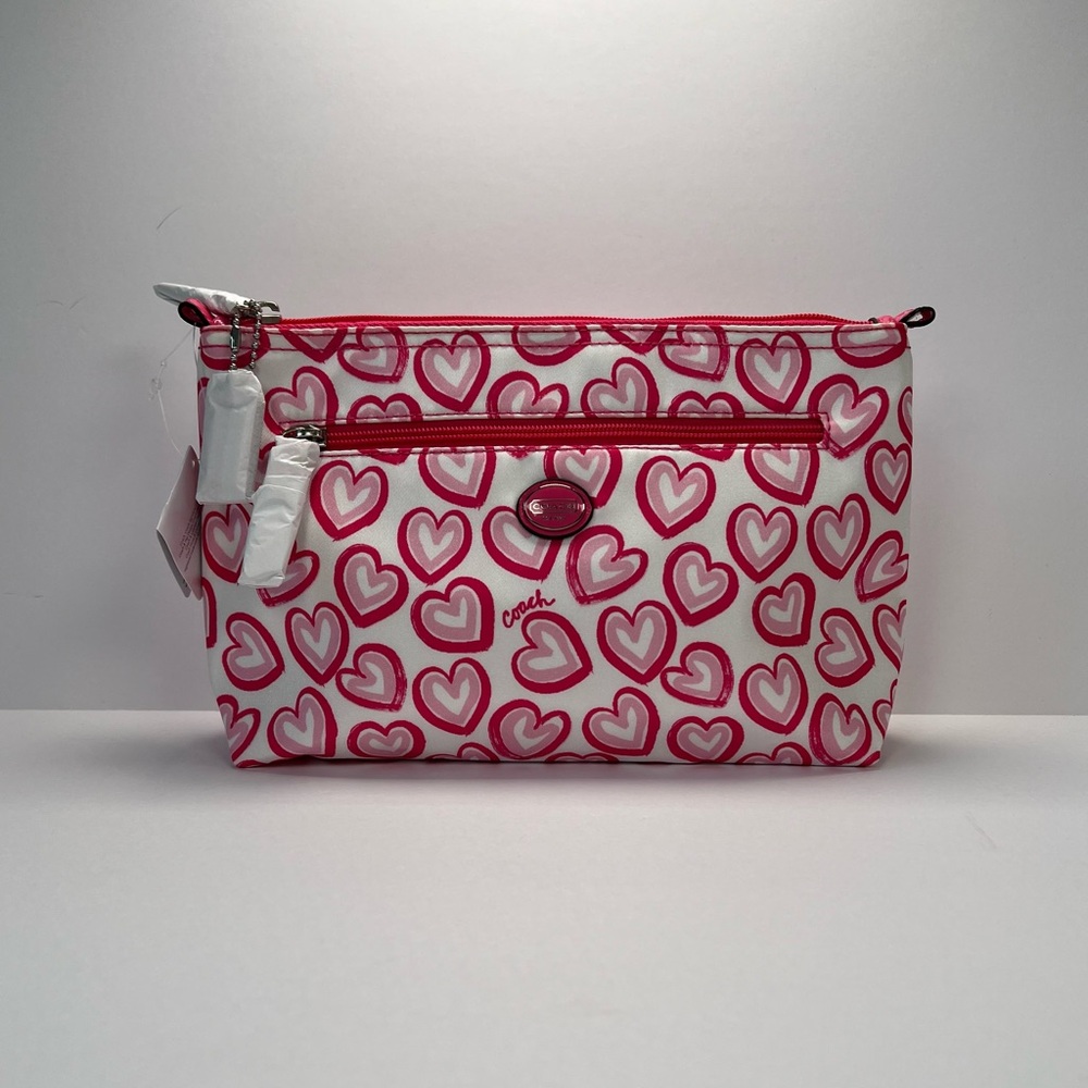 Coach Getaway Heart Print Cosmetic Pouch [A]